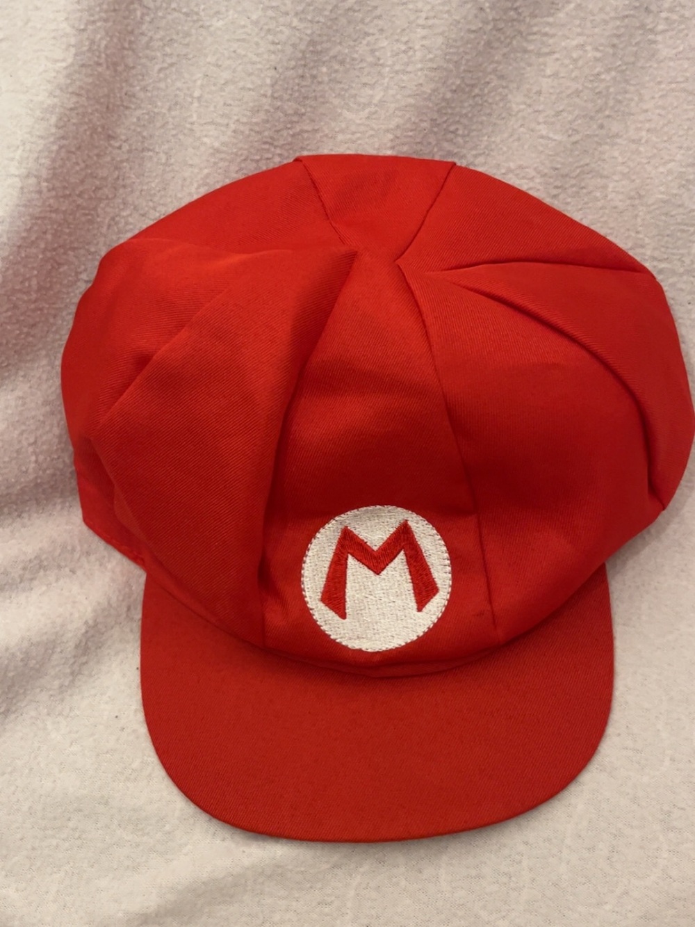Red Casual Cap with White 'M' Patch